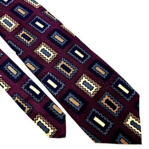 Ferrell Reed‎ Shorts Silk Tie Print Burgundy Red Wide